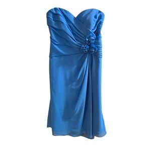 Alfred Angelo Blue Strapless Dress Size 8
